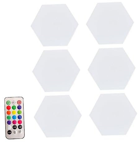 DOITOOL 6 Stück Touch Wandleuchte 7-farben Version Dimmbar Sechseckige Led Lampe Für Schlafzimmer Und Wohnzimmer Berührungsempfindlich Einfach Zu Montieren