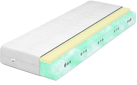 IZER Activ Viscoschaum Kaltschaummatratze Memory Härtegrad 2in1 H3 H2 80x190 Orthopädische Atmungsaktive Matratze 7-Zonen Matratzenbezug mit Reißverschluss