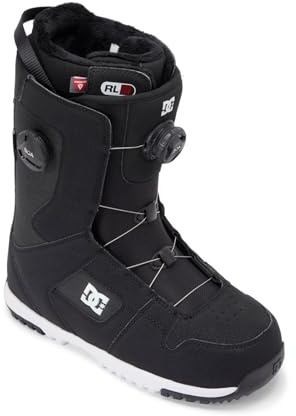 DC Men's Phase BOA Pro Warm Durable Articulated Medium-Flex Ventilated Snowboard Boots with Insulated Liner & Molded Insole, Black/White, 11