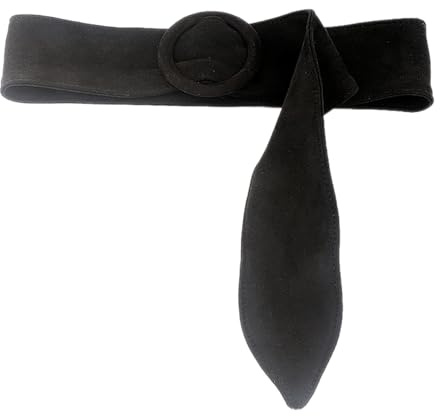 Sheface Damen Runde Schnalle Wildleder Gürtel Dehnbar Breite Taille Cinch Kleid Mantel Gürtel, Schwarz, Einheitsgröße