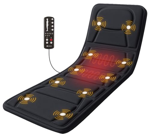 CooCoCo Full Body Massage Mat with Heat, 10 Motor Massage Pad for Sofa, Bed