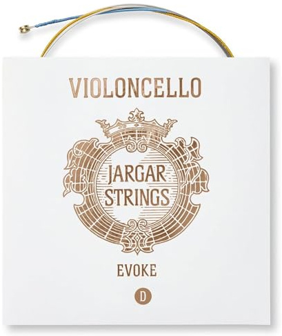 Jargar Evoke Cello D | Multi Alloy Carbon Steel Core Cello String for Professionals and Aspiring Cellists | Brilliant, Round, and Focused Sound with Elegant Timbre | Made in Denmark | D-String