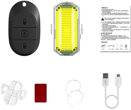 Fiauli Wireless LED Strobe Lights with Remote Control, 7 Colors USB Charing Waterproof Anti-Collision Led Emergency Warning Lights,High Brightness Flashing Lights for Car Motorcycle Bike RC 1pc