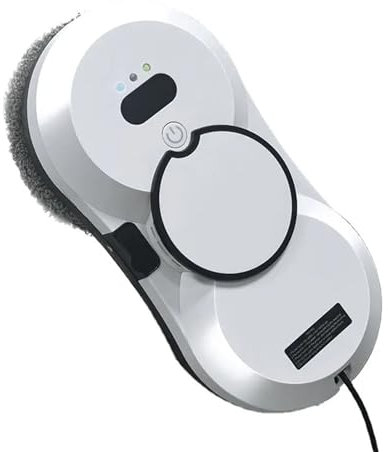 DOJOEUU Robot lavavetri, lavavetri Intelligente con Telecomando, Potente aspirazione da 5600 PA, Robot Elettrico for la Pulizia dei vetri con spruzzo d'Acqua Automatico, Robot pulitore(White)