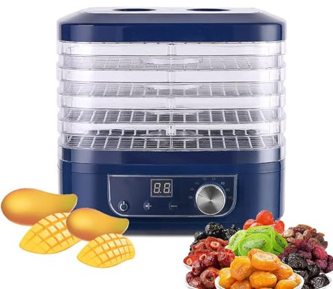 VoOqo Déshydrateur Alimentaire À 5 Niveaux, Séchoir Alimentaire, Température Réglable de 35 À 70 ℃ Et Minuterie de 72 Heures, Matériaux de Qualité Alimentaire, Affichage LED pour Sécher Les Fruits