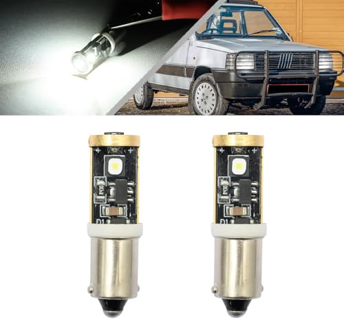 NSLUMO COPPIA LUCI POSIZIONE A 3 LED BA9S T4W FIAT PANDA MK1 Typ 141 1986-2002 ULTRALUMINOSI 6000K BIANCO per le luci di posizione