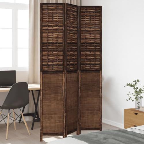 Mobilier d'extérieur Paravent 3 panneaux en bois massif marron foncé