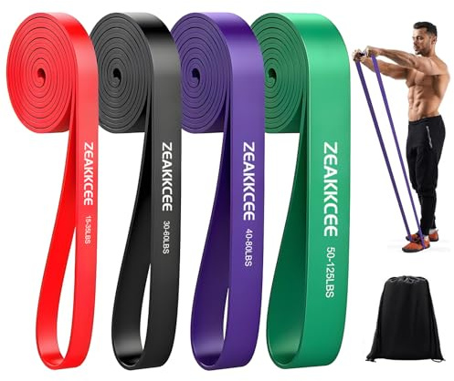 Fitnessbänder Widerstandsband, Ziehbänder Hilfsbänder, 4 Verschiedene Ebenen Stretchbänder Trainingsbänder für Übung, Stärke, Ausbildung, Yoga, Muskeltonation, Fitness