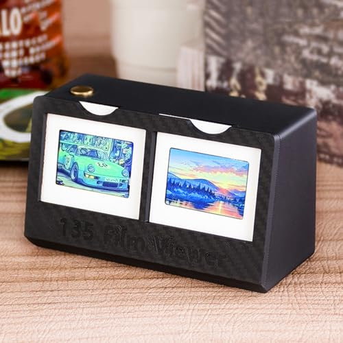 GZPKJ Visore Diapositive Illuminato a LED, Visore Diapositive per Vecchie Diapositive, 3 Livelli di Luminosità Regolabili, Illuminazione a LED, per Clip di Cartone E Pellicola di Plastica 10X5cm