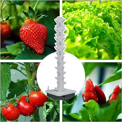 Hydroponic Tower,15 Floors 45 Holes Hydroponics Tower Set Hydroponic Growing System, Aquaponics Growing System, Hydroponics Vertical Growing System, Garden Hydroponic Growing System Vertical