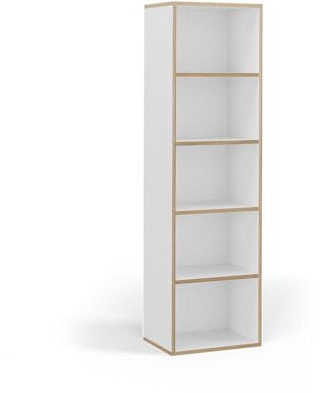 Vicco Bücherregal Tetrix, Weiß, 40 x 140 cm | mit 5 Fächern, zur Aufbewahrung von Büchern und Dekorationen