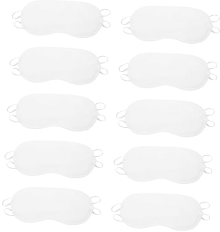 SILENRADAWN 20 pièces Masques de Sommeil Oculaire Occultant en Polyester Imperméable pour Nuit Voyage Relaxation Confortable Blanc 20pcs/1 set