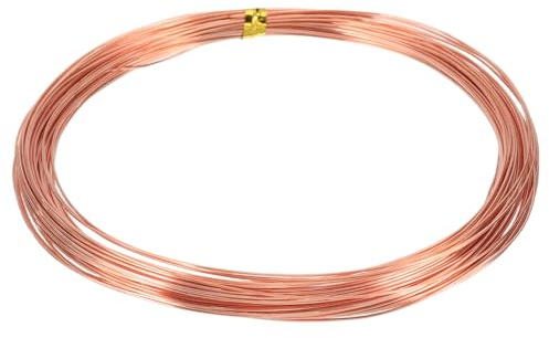 QUARKZMAN 99,9% Reiner Blanker Kupferdraht, Weicher Reiner Kupfer-Basteldraht 52 Fuß 22 Gauge (0,6mm) Für Bastelarbeiten Schmuckherstellung Elektrokultur Gartenarbeit (16m)