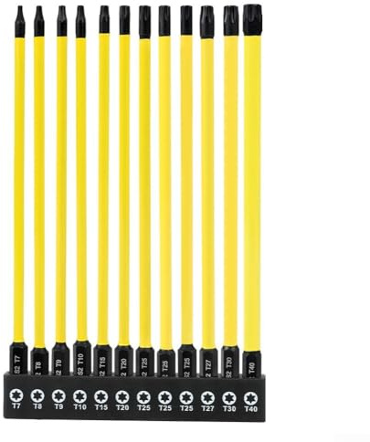 Set di punte magnetiche per cacciavite Torx da 150 mm per T7-T40 con foro, driver esteso in acciaio legato da 6 pollici per utensili elettrici a mano da 1/4 di pollice
