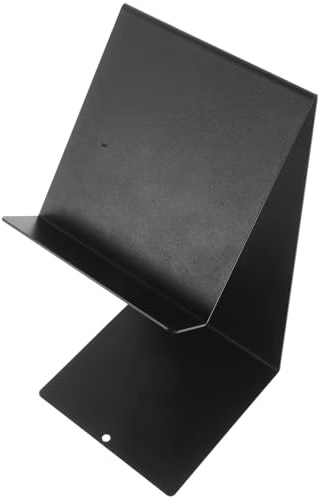 DECORNIJIA Leggio Libro in Metallo Compatto e Robusto Supporto Verticale per Ricettari e Libri Pesanti Fermalibri Portatile per Mensole e Scaffali Cucina Resistente e Facile da Spostare