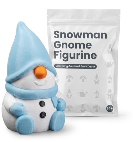 Snowman Gnome Collectible Figurine - Charming Winter Decoration for Desk Display or Gift - 3D Printed in Canada