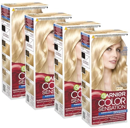 Garnier Color Sensation Pack 4 110 Rubio Extra Claro Tinte Permanente
