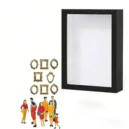 Mini scatola con sagoma museale fai da te, scatola silhouette con mini cornici dorate e mini accessori museali, scatola per ombre di memoria personalizzata, mini espositore da museo, per esporre la