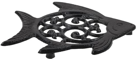 Sewroro Gusseiserner Gartentrittstein Fischform Robuste Garten Trittplatte aus Eisen Wetterfest für Gartenwege und Außendeko