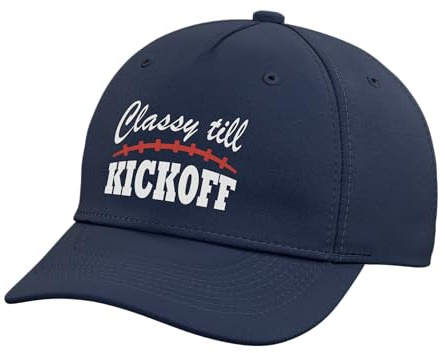 Classy Till Kickoff Adjustable Printed Baseball Hat, Navy Blue