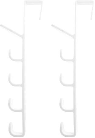 Abaodam Ganci da Muro senza Forare 2 Pezzi in Abs Bianco per Porta Supporti per Tende e Porta Asciugamani Salvaspazio e Adatti a Piccoli Spazi