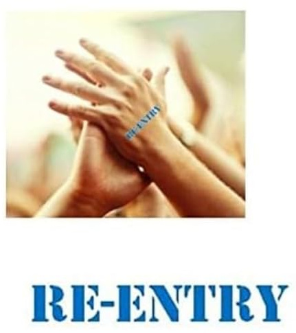 Re-Entry Hand Stamp - Suitable for Festivals, Parties, Pubs, Special Events - Exhibitions self Inking Blue Stamp 28 x 6mm