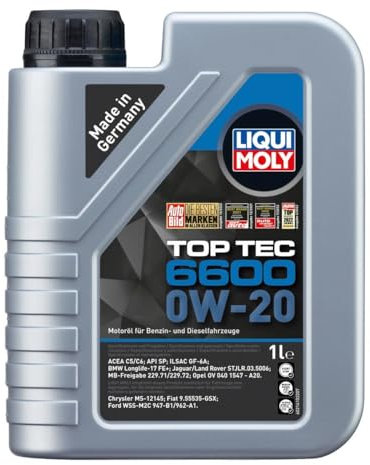 LIQUI MOLY Top Tec 6600 0W-20 | 1 L | Synthesetechnologie Motoröl | Art.-Nr.: 21440, farblos