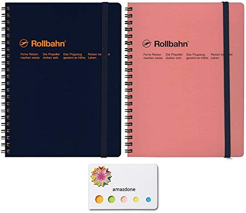 Roruban Delfonics Roruban Pocket Memo A5 dunkelblau & babyrosa (500056-428,500056-561) 2 Stück und unsere Original Haftnotizen