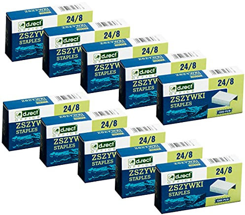 D.RECT Heftklammern 24/8 | Klammern für Büroheftgeräte | Tacker Heftklammern | Hefter Klammern | Verpackung 10000 Stück | 10x1000 Stück