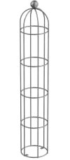 ELEO Rankobelisk Messina klein verzinkt - 140x29 cm Rankhilfe rund aus Metall für den Garten Schmiedeeisen wetterfest feuerverzinkt - Pflanzenstütze dekorativ und praktisch für Pflanzen draußen