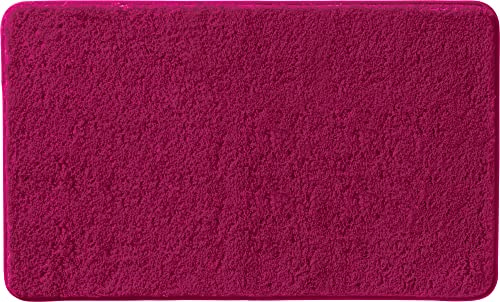 Erwin Müller Badematte, Badteppich, Badvorleger Rhodos Uni rutschhemmend Fuchsia Größe 80x150 cm - ultraweich, extrem saugfähig, flusenarm