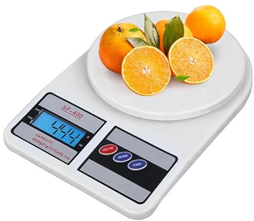 electromax Kitchen Scales 5kg Digital LCD Electronic Cooking Food Measuring Bowl Scale, Slim Design Accurate Precise Weight Measurement Scale for Home, Office (5Kg White Kitchen Scale)