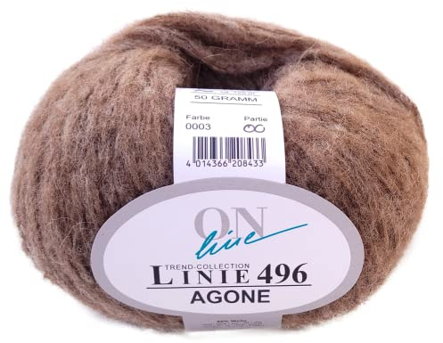 Online Wolle Linie 496 Agone, dicke Winterwolle Nadelstärke 6,5-8 mm mit Alpakawolle zum Stricken oder Häkeln (03)