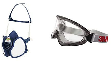 3M Atemschutz-Maske 4279+, ABEKP3, Schutz vor chemischen Stoffen wie Pestiziden und Reinigungsmitteln, 1 Maske & 2890SA Vollsichtbrille, 2890er Serie, AF, UV, A, ohne Belüftungsschlitze (gasdicht)