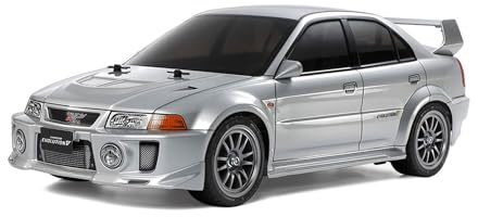 Tamiya 58713 1:10 RC Mitsubishi Lancer Evo V TT-02 - ferngesteuertes Auto, RC Fahrzeug, Modellbau, Bausatz zum Zusammenbauen, Hobby, Basteln, RC Modell, RC Bausatz