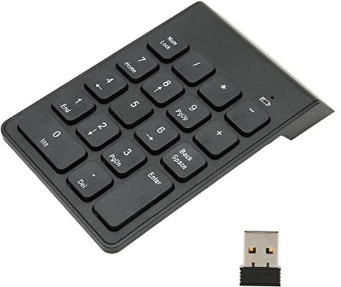 Ziffernblock, 2,4 G Kabelloser Nummernblock, 18 Tasten, USB-Ziffernblock, Ergonomische Tastatur, Tragbar für Laptop/Notebook, PC-Computer, Schokoladen-Silent-Keys,