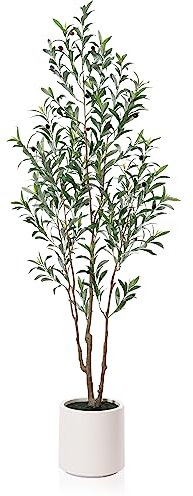 LOMANTO Artificial Olive Tree, Silk, Green