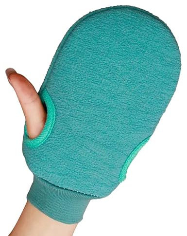 HUFFA 1Pc Shower Spa Exfoliator Two-sided Bath Glove Body Cleaning Scrub Mitt Rub Dead Skin Removal Bathroom Massage Products SPA Foam (Color : Lake Green)