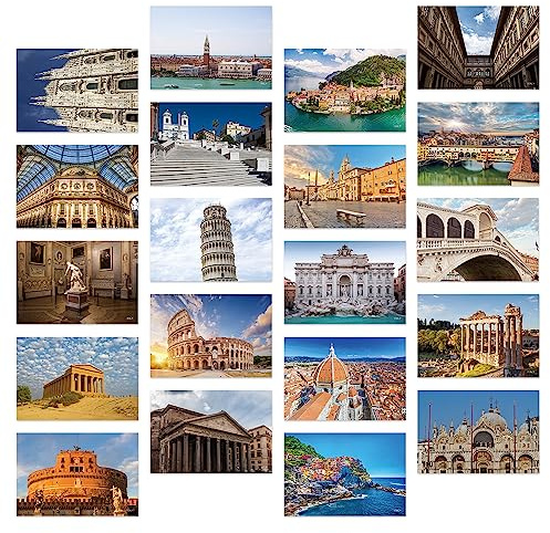 Dear Mapper Italy Vintage Landscape Postcards Pack 20pc/Set Postcards from Around the World Greeting Cards for Business World Travel Postcard for Mailing Decor Gift