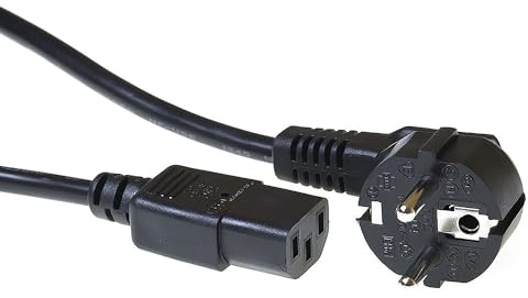 ACT Kaltgerätekabel 0.25m, C13 Kabel, PC Stromkabel, CEE 7/7 auf C13 3 Pin – Schutzkontakt - AK5253 Schwarz