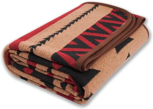 ACUSHLA Manta de lana merina, manta de sofá super suave de 160x200cm, manta grande y cálida de ganchillo para invierno (color marrón ardiente)