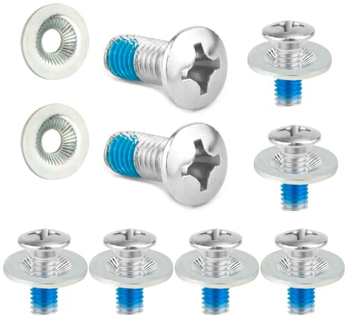 16pcs Snowboard Fixing Screws Set Stainless Steel Snowboard Mounting Screws with Non-Slip Washers for Sport Snowboard Replacement Gear