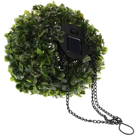 Blumen-Gras-Kugel-kronleuchter Künstliche Pflanzenbälle Künstliche Grasbälle Kunstgrasbälle Outdoor-dekor Künstlicher Grünpflanzenball Solar-hängeleuchte Grüne Kugel Hängend Eisen