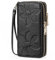 GOIACII Portefeuille Femme Grande Capacité Double Fermeture Eclair Porte Carte de Crédit Porte Monnaie Femme en Cuir avec Blocage RFID Téléphone Poignet