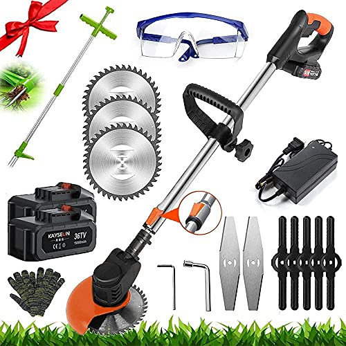 KOHARA Tosaerba Elettrico a Batteria Tagliaerba Portatile Piccolo ed Estensibile con Kit tagliaerba per Erbacce Decespugliatore Portatile 21v Weeder-2 Batteria