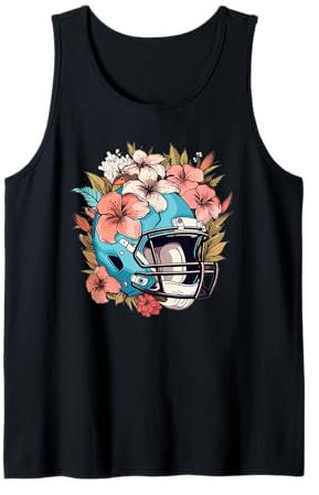 American Football Helm mit Blumen I American Football Tank Top