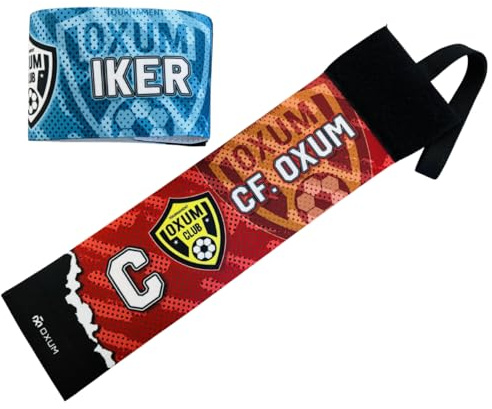OXUM Sport: Personalisierbare Kapitänsbinde – Fußball-Armbinde mit Wunsch-Wappen, Name & Flagge | Individuelles Armband für Fußball & andere Sportarten