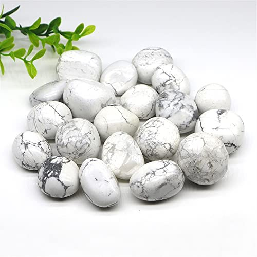 Pierre de gravier naturel magique naturel cristaux de Quartz en vrac pierres précieuses polies perles décoration de la maison bricolage cadeau collecte à domicile ( Color : White Howlite , Size : 300G