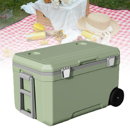 CNAOHGHN Glacière portable à roulettes, réfrigération isolée, sans électricité ni compresseur, pour voiture, camping-car, camion, van, pique-nique et barbecue, pour camping