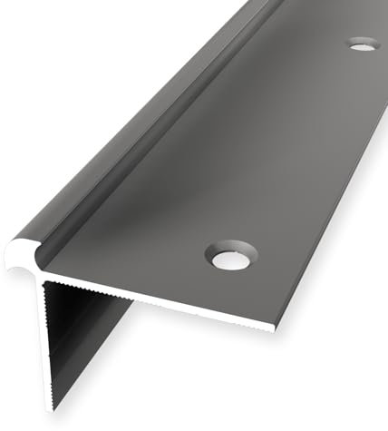 Treppenkantenprofil 32 x 42 x 1000 mm Winkelprofil Aluminium Glatt Doppelt Versetzt Versenkt Gebohrt Edelstahl Einfasshöhe 5 mm Küberit